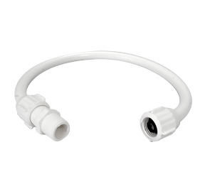 FLEXIBLES,CONEXIONES PARA BIDET DUAL 1/2-3/8  P.V.C ,LLUVIA P.V.C CROMO.