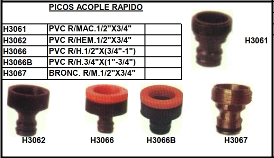 PICOS ACOPLE RAPIDO