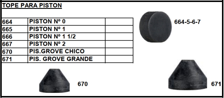 TOPE PARA PISTON