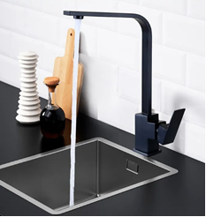 GRIFERIA BLACK COCINA O BAÑO MONOCOMANDO PICO 360° PREMIUM