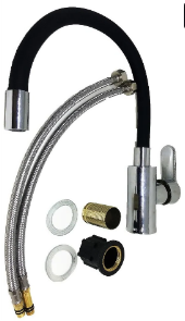 GRIFERIA BLACK MONOCOMANDO PICO FLEXIBLE