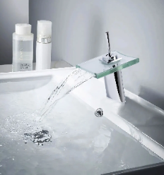 GRIFERIA CASCADA VIDRIO CUADRADO MONOCOMANDO LUJO