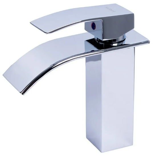 GRIFERIA CASCADA CUADRADA METALICA MONOCOMANDO