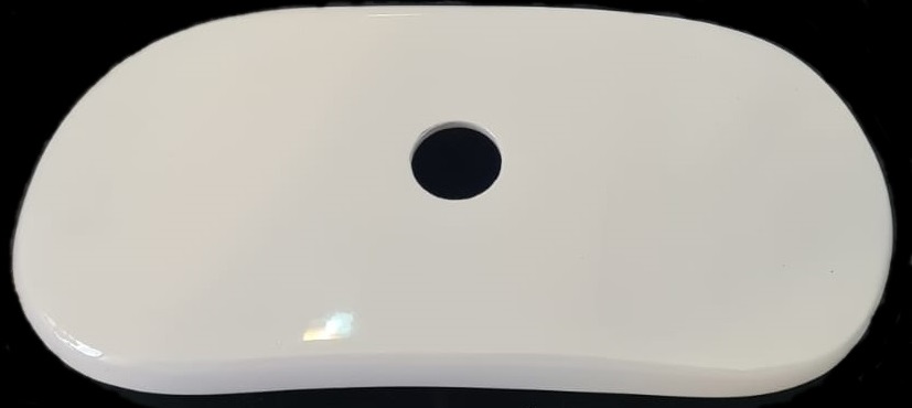 Tapa de aluminio blanco- reemplazo tapa loza. Modelo DMA 23x11 CM c/agujero