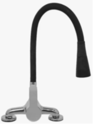 GRIFERIA BLACK FLEXIBLE PARA DOBLE AGUJERO MONOCOMANDO